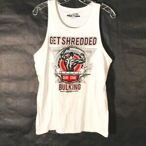 Muscle Shirt Gym Workout Tank Top Weightlifter White Shirt